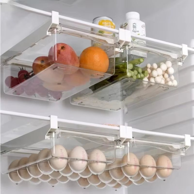 Fridge Organizer Fruit Egg Refrigerator Storage Rack Under-Shelf Refrigerator Organizer