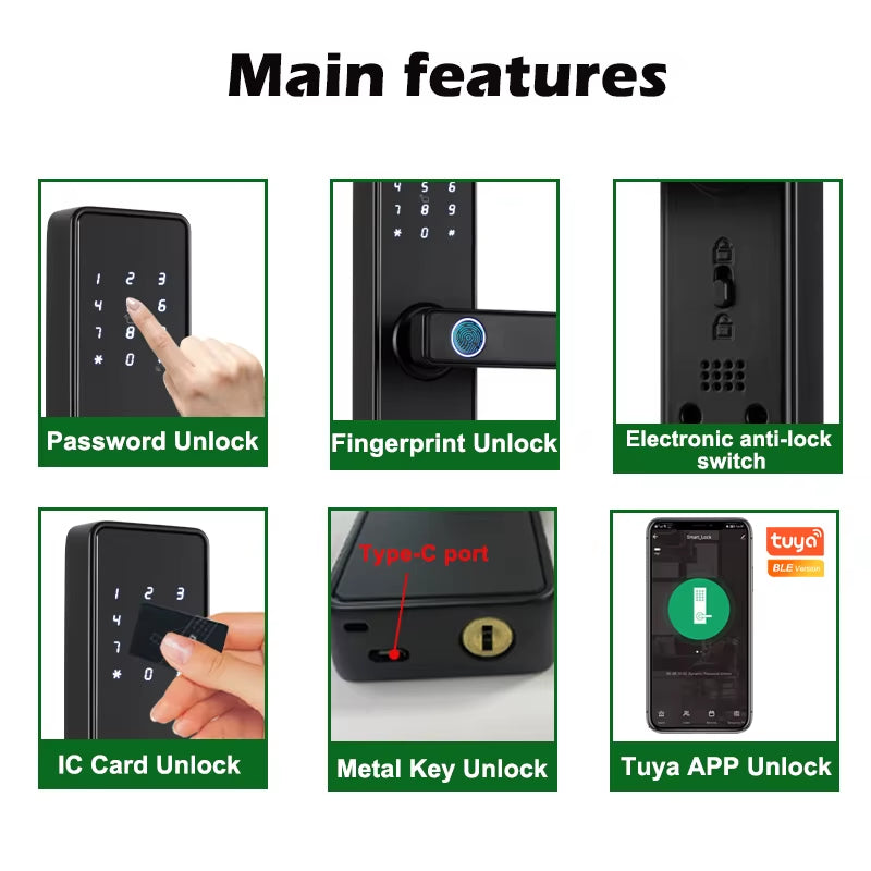 9-Language Biometric Fingerprint Door Lock Electronic Door Lock - EditWell