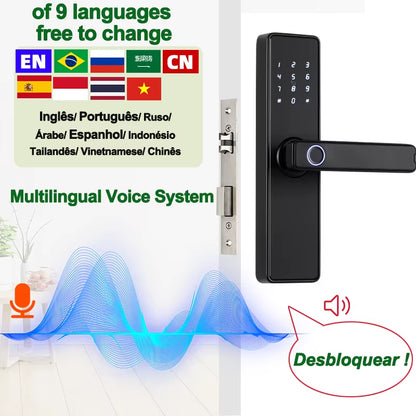 9-Language Biometric Fingerprint Door Lock Electronic Door Lock - EditWell