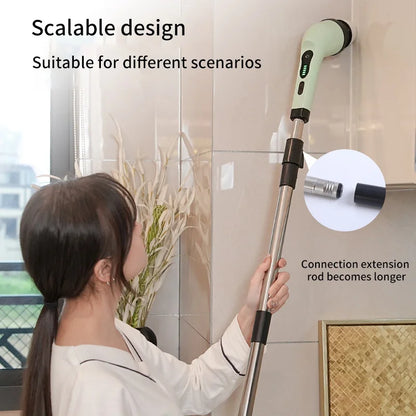 9-in-1 Electric Cleaning Brush and Scrubber for Kitchen and Bathroom Use - EditWell
