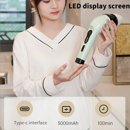 9-in-1 Electric Cleaning Brush and Scrubber for Kitchen and Bathroom Use - EditWell