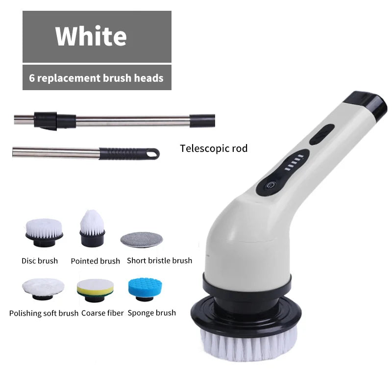 9-in-1 Electric Cleaning Brush and Scrubber for Kitchen and Bathroom Use - EditWell
