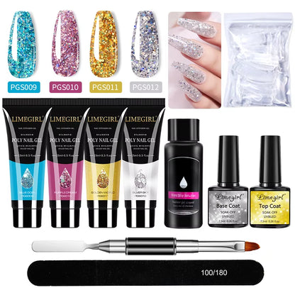 Nail Art Limegirl Kit Poly Nail Gel Extending Soaking Gel Kit Nail Art Acrylic Gel Varnish Kit