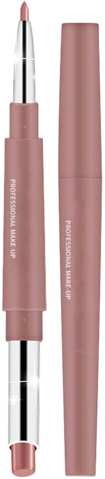 Lip Liner and Lipstick Set Chestnut Nude Dark Red Matt Mat Pens Lipstick 