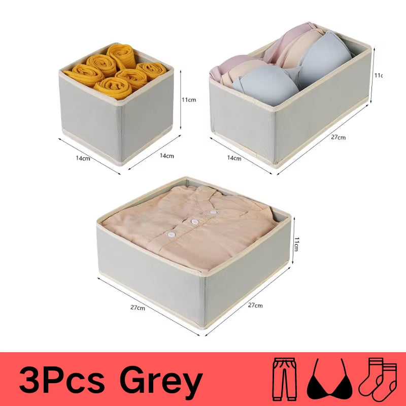 3Pcs/1Set Storage Box Foldable Non-Woven Storage Box Six-Piece Set 