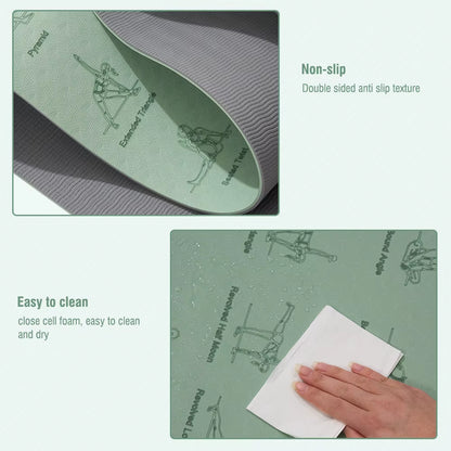 TPE Yoga Mat 183Cm*57Cm Eco-Friendly Non-Slip Sports Fitness Mat