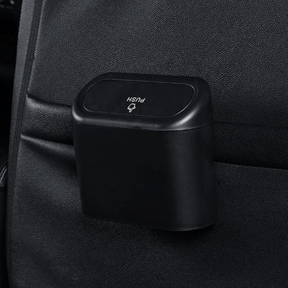 Car Trash Can with Lid, Mini Auto Dustbin Garbage Organizer with 30 Pcs Plastic Trash Bag