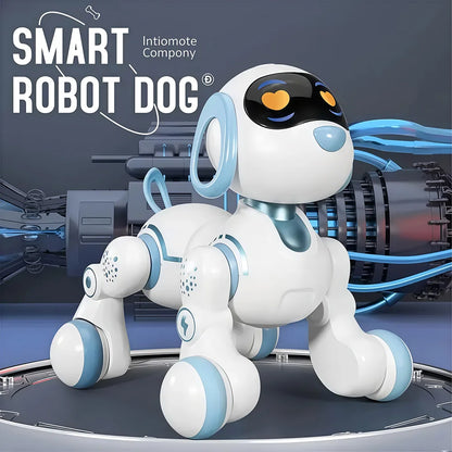 Smart Interactive Robotic Dog Simulated Walking Sound Light Music Electronic Voice Command Programmable RC Stunt Dog Kids Toy