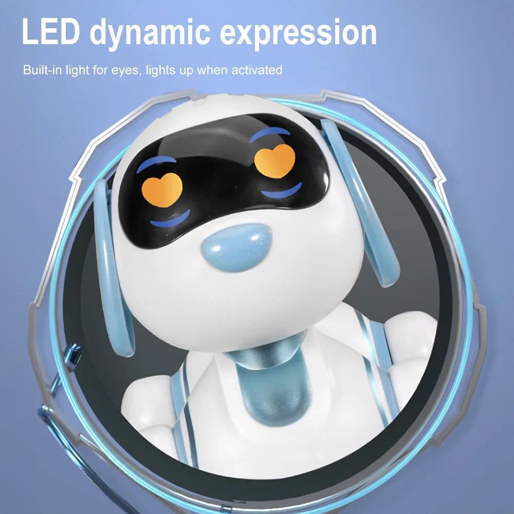 Smart Interactive Robotic Dog Simulated Walking Sound Light Music Electronic Voice Command Programmable RC Stunt Dog Kids Toy