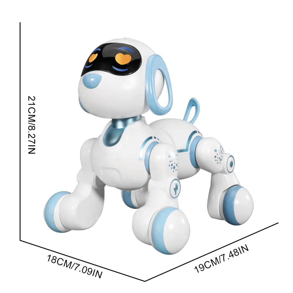 Smart Interactive Robotic Dog Simulated Walking Sound Light Music Electronic Voice Command Programmable RC Stunt Dog Kids Toy