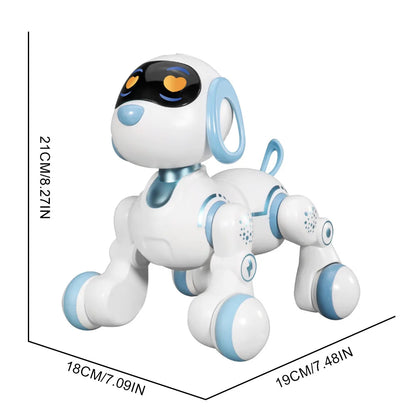 Smart Interactive Robotic Dog Simulated Walking Sound Light Music Electronic Voice Command Programmable RC Stunt Dog Kids Toy