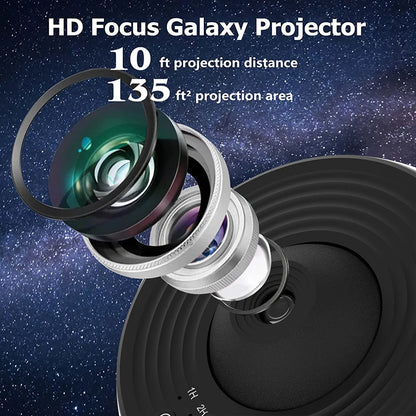 Galaxy Star Projector 12-in-1 Planetarium Lamp | 360° Rotating Night Light | HD Film Projection | Kids Bedroom Décor | Christmas Valentine's Day Gift