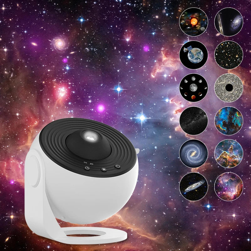 Galaxy Star Projector 12-in-1 Planetarium Lamp | 360° Rotating Night Light | HD Film Projection | Kids Bedroom Décor | Christmas Valentine's Day Gift