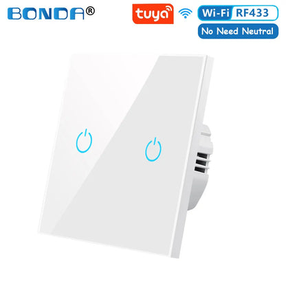 Alexa RF433 No Neutral Tuya Control Works with Touch Switches - EditWell