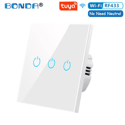 Alexa RF433 No Neutral Tuya Control Works with Touch Switches - EditWell