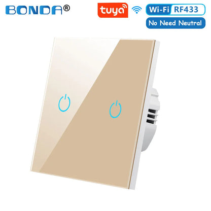 Alexa RF433 No Neutral Tuya Control Works with Touch Switches - EditWell
