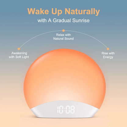 Awakening Sunrise Alarm Clock Table Clock Dimmable Timer Night Light - EditWell