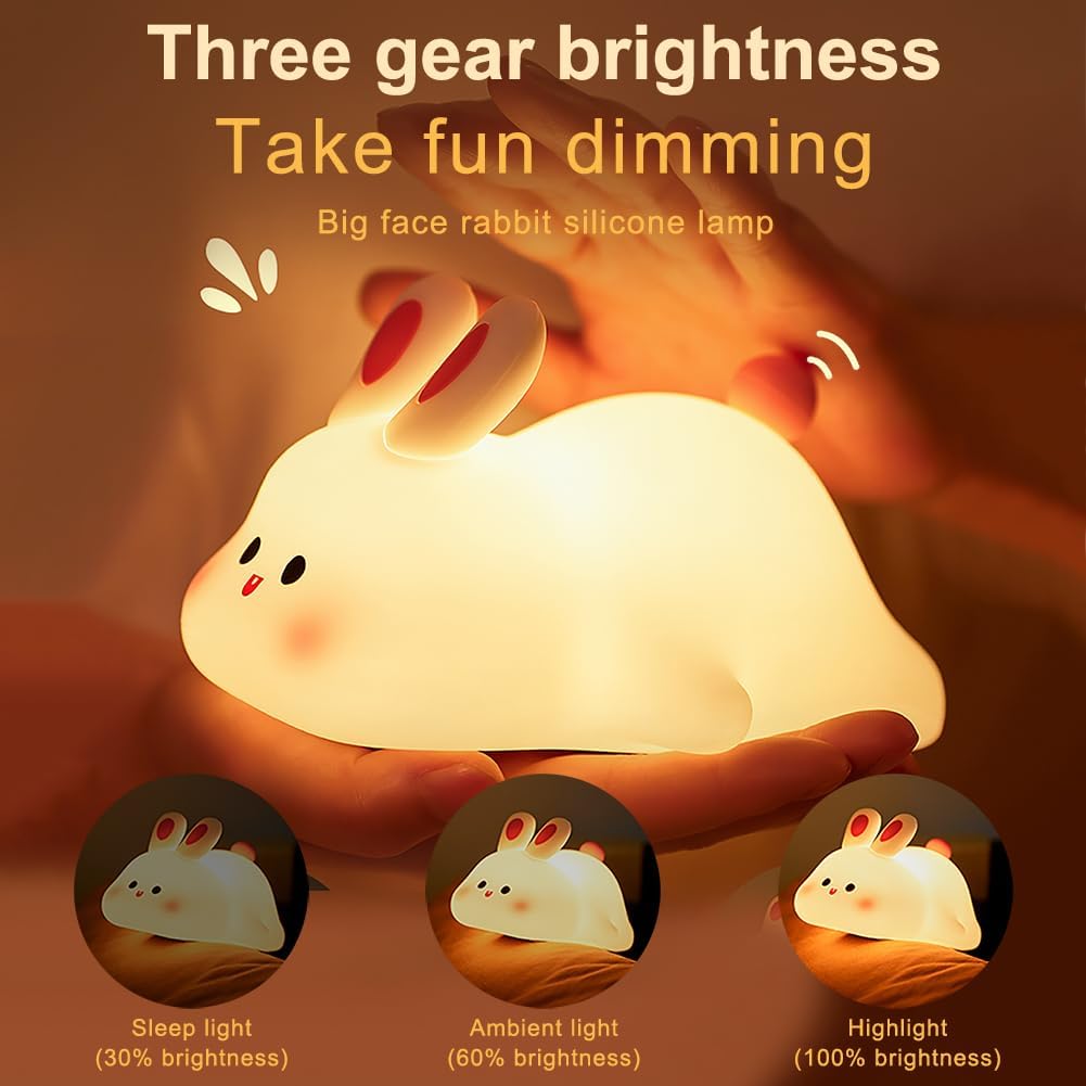 Bunny Baby Night Light, Portable LED Baby Night Light Kids Night Lamp - EditWell