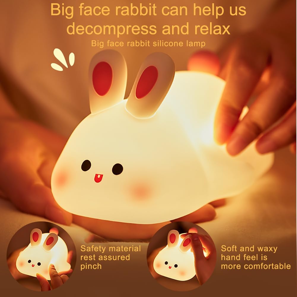Bunny Baby Night Light, Portable LED Baby Night Light Kids Night Lamp - EditWell