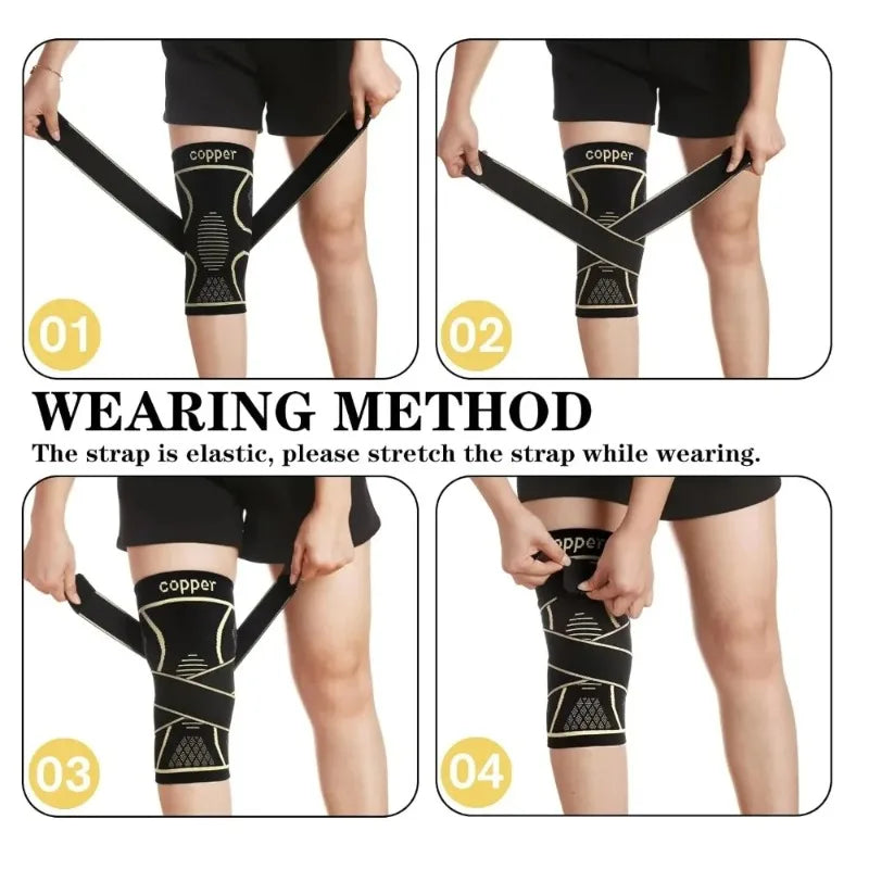 CopperFlex 360 - 3D Knee Compression Support Sleeve - EditWell