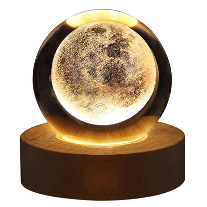 Crystal Ball Night Lights Glowing Planet Galaxy Astronaut 3D Moon Table Lamp USB Atmosphere Lamp Tabletop Decorations Kid Gifts - EditWell
