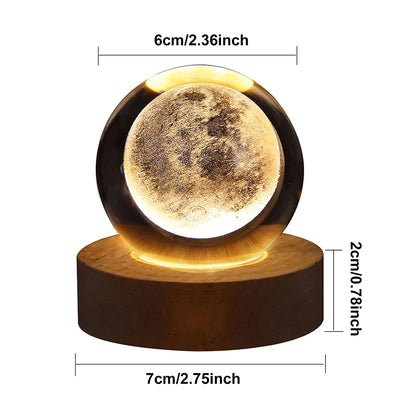 Crystal Ball Night Lights Glowing Planet Galaxy Astronaut 3D Moon Table Lamp USB Atmosphere Lamp Tabletop Decorations Kid Gifts - EditWell
