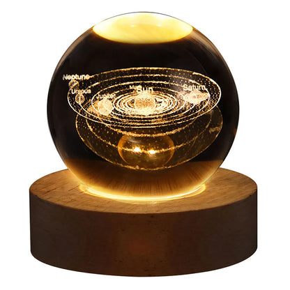 Crystal Ball Night Lights Glowing Planet Galaxy Astronaut 3D Moon Table Lamp USB Atmosphere Lamp Tabletop Decorations Kid Gifts - EditWell