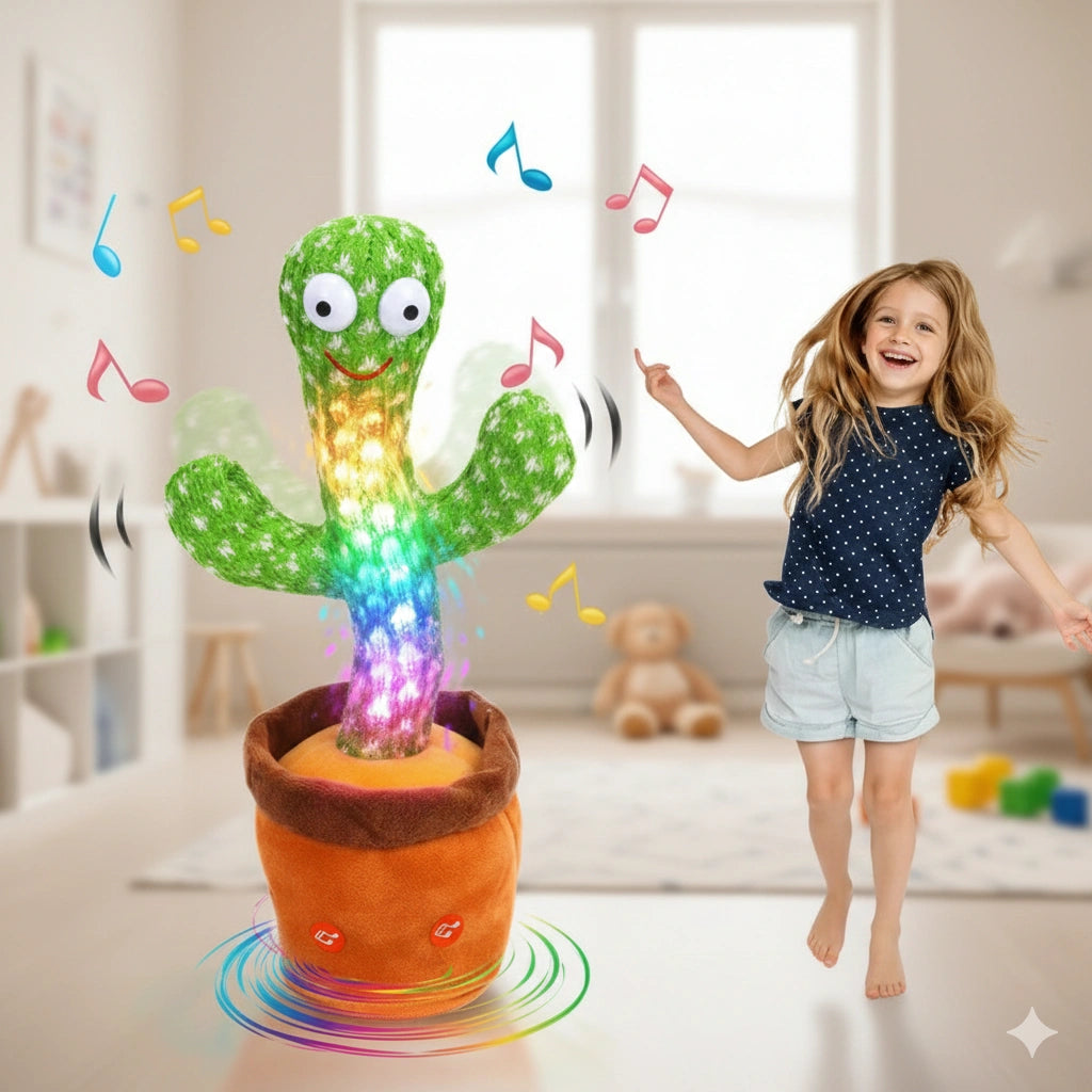 Dancing Cactus Toy — Talks, Sings & Repeats | 120 Songs Musical Plush Speaker | Best Kids Gift - EditWell