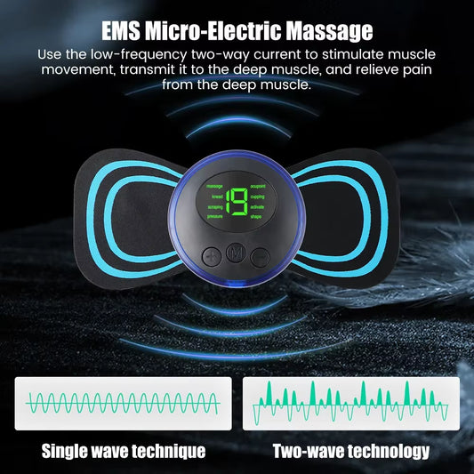 EMS Cervical Spine Massager Mini Electric Neck Massager Tens Low Pulse for Neck - EditWell