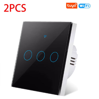 EU Wifi Smart Light Switches Touch Switch RF433 No Neutral Wire Smart Home Life - EditWell
