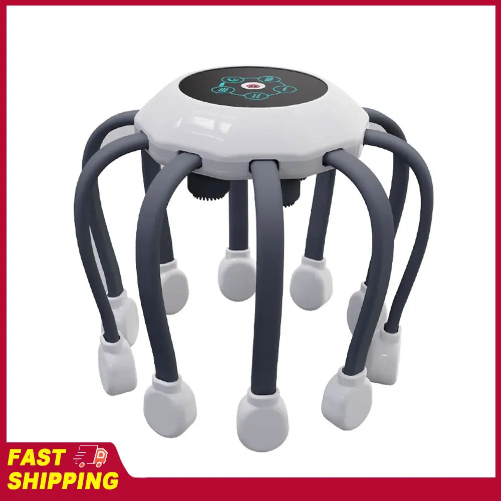 Electric Head Scalp Massager 360° | 4 Contact Points | Multiple Modes | Adjustable Intensity | Smart Timer | Stress Headache & Fatigue Relief | USB Rechargeable - EditWell