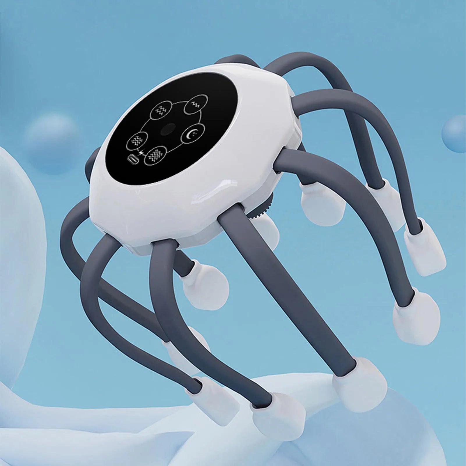 Electric Head Scalp Massager 360° | 4 Contact Points | Multiple Modes | Adjustable Intensity | Smart Timer | Stress Headache & Fatigue Relief | USB Rechargeable - EditWell