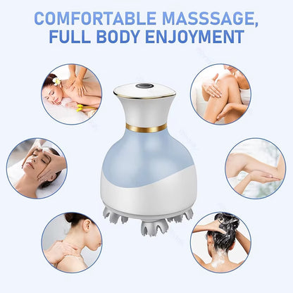 Electric Scalp Massager – 4 Heads, 5 Modes, Waterproof (IPX6) for Hair Growth & Stress Relief - EditWell