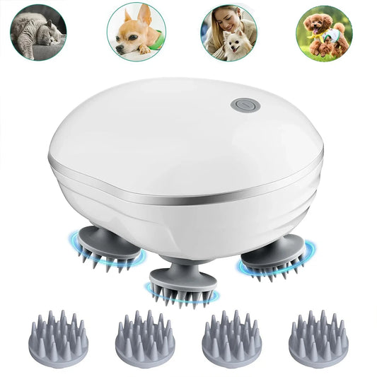 Electric Scalp Massager with Red Light Therapy — IPX7 Waterproof · Adjustable Speed · Hair Growth - EditWell