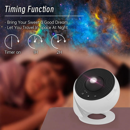 Galaxy Star Projector 12-in-1 Planetarium Lamp | 360° Rotating Night Light | HD Film Projection | Kids Bedroom Décor | Christmas Valentine's Day Gift - EditWell
