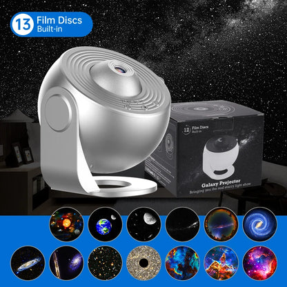 Galaxy Star Projector 12-in-1 Planetarium Lamp | 360° Rotating Night Light | HD Film Projection | Kids Bedroom Décor | Christmas Valentine's Day Gift - EditWell