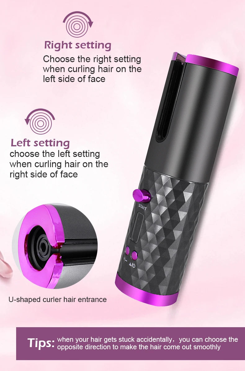 CurlEase Pro – Portable Wireless Automatic Hair Curler