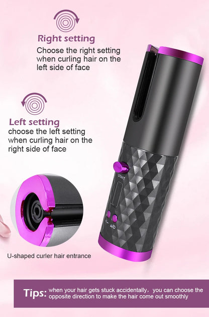 CurlEase Pro – Portable Wireless Automatic Hair Curler