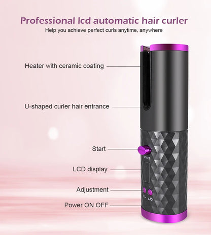 CurlEase Pro – Portable Wireless Automatic Hair Curler
