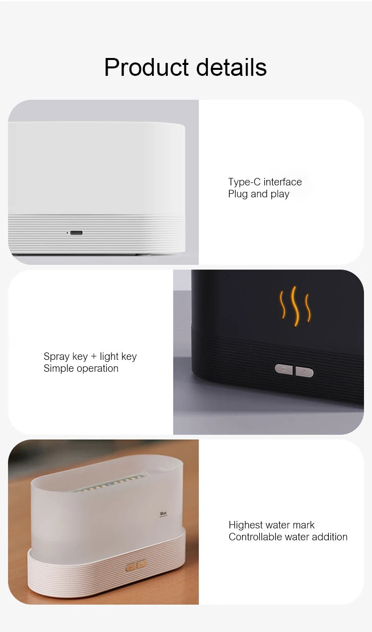 FlameMist Aura  – Ultrasonic Aroma Diffuser & Flame Humidifier