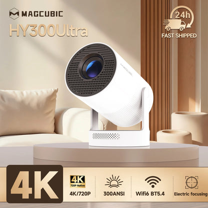 HY300 Ultra Portable 4K Projector with Speaker Electronic Focus 300ANSI - EditWell