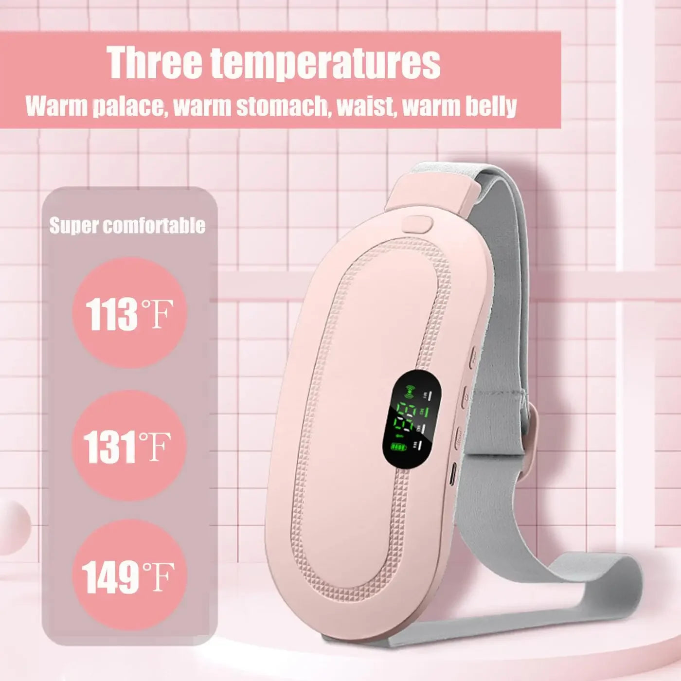 Heated Menstrual Relief Belt | 3-Speed Heat & Vibration | Wearable - EditWell