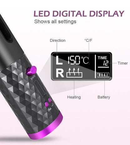 CurlEase Pro – Portable Wireless Automatic Hair Curler