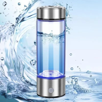 Hydrogen Water Generator Bottle | Titanium Platinum Electrolytic Cell | USB Rechargeable | BPA-Free Glass & Stainless Steel | Home, Office & Travel - EditWell