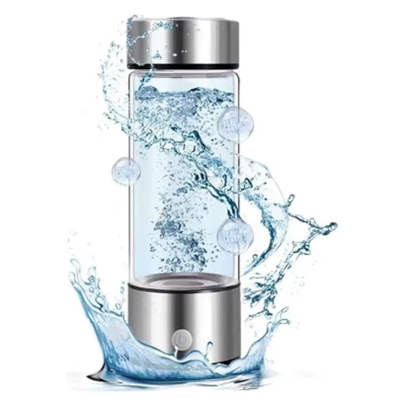 Hydrogen Water Generator Bottle | Titanium Platinum Electrolytic Cell | USB Rechargeable | BPA-Free Glass & Stainless Steel | Home, Office & Travel - EditWell