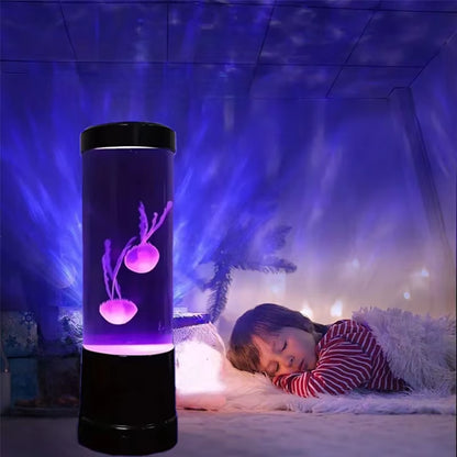 Jellyfish Lamp LED Night Light – 8 Colour RGB, Remote Control, USB-C Rechargeable - EditWell