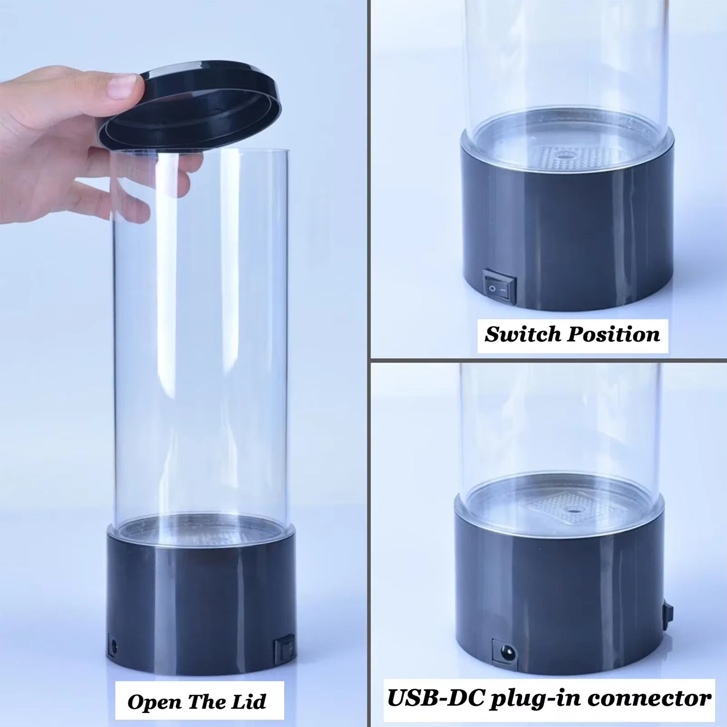 Jellyfish Lamp LED Night Light – 8 Colour RGB, Remote Control, USB-C Rechargeable - EditWell