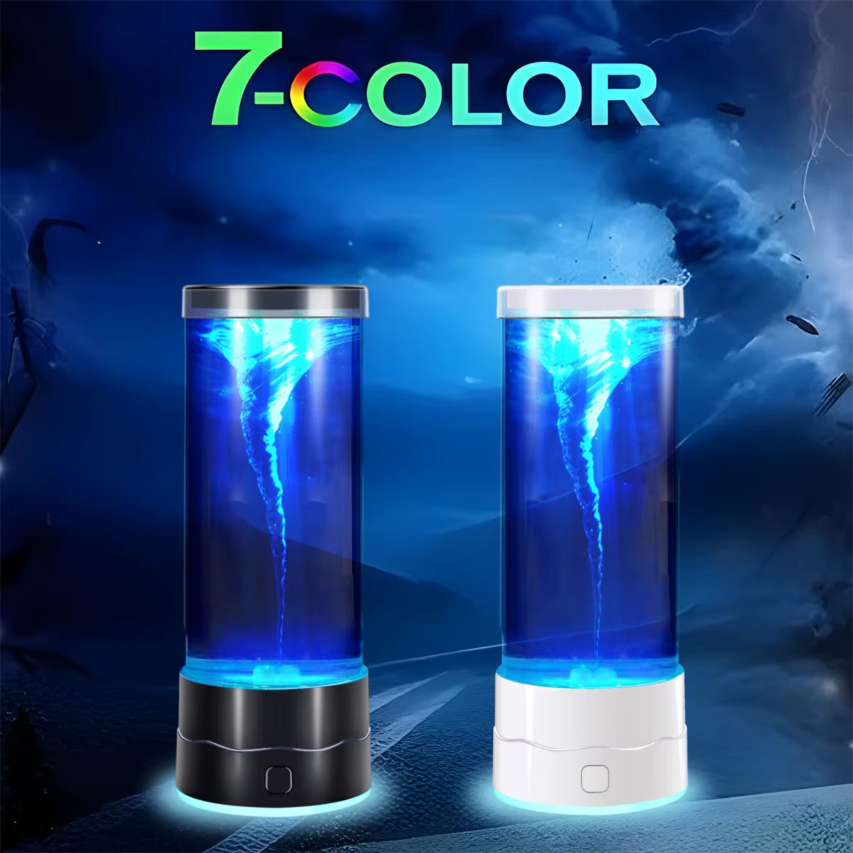 LED Tornado Night Light USB Multi-Colour Changing Atmosphere Lamp Creative Home Decor Lamp Children'S Birthday & Christmas Gift - EditWell