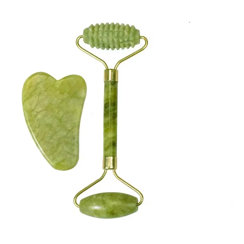 Natural Jade Roller Massager for Face Roller Facial Liftting Anti-Wrinkle Gua Sha Jade Stone Skin Care Tool - EditWell