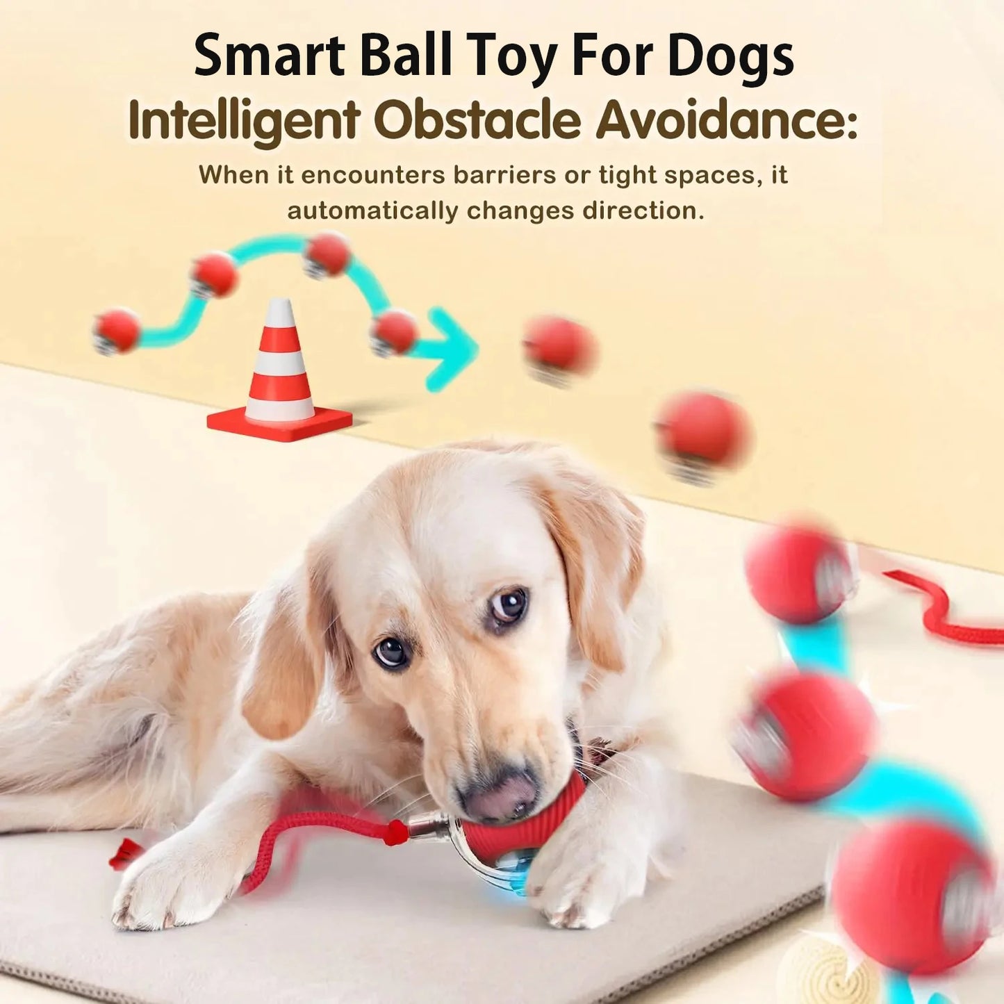New Dog Interactive Ball Toy,Automatic Rolling Dog Ball Rechargeable,Smart Puppy Interactive Toy,Intelligent Balls Toy for Dogs - EditWell